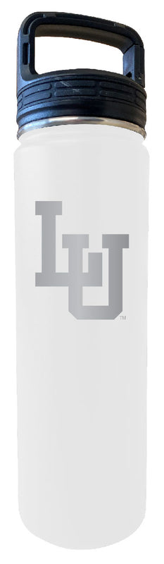 Lehigh University Mountain Hawks 24 oz Engraved Insulated Stainless Steel Tumbler Water Bottle with Screw on Lid Officially Licensed Collegiate Product White