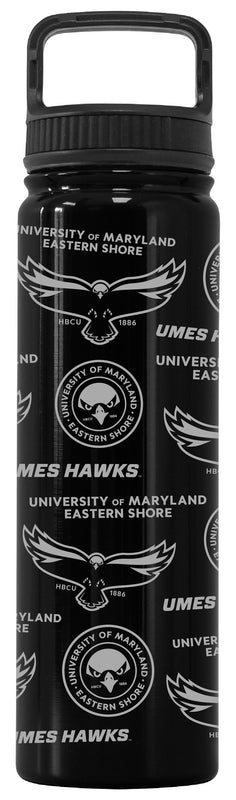 Maryland Eastern Shore Officially Licensed 24 oz Engraved Insulated Tumbler Water Bottle with Screw on Lid Black