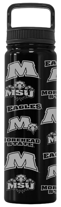 Morehead State University Officially Licensed 24 oz Engraved Insulated Tumbler Water Bottle with Screw on Lid Black