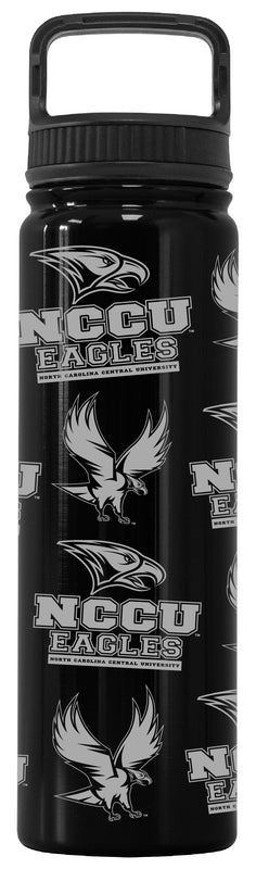 North Carolina Central Eagles Officially Licensed 24 oz Engraved Insulated Tumbler Water Bottle with Screw on Lid Black
