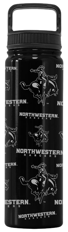 Northwestern Oklahoma State University Officially Licensed 24 oz Engraved Insulated Tumbler Water Bottle with Screw on Lid Black