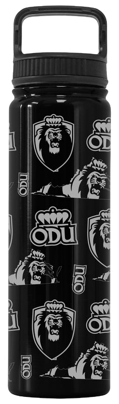Old Dominion Monarchs Officially Licensed 24 oz Engraved Insulated Tumbler Water Bottle with Screw on Lid Black