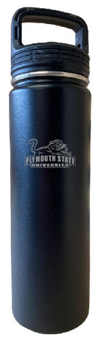 Plymouth State University 24 oz Engraved Insulated Stainless Steel Tumbler Water Bottle with Screw on Lid Officially Licensed Collegiate Product Black