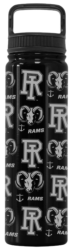 Rhode Island University Officially Licensed 24 oz Engraved Insulated Tumbler Water Bottle with Screw on Lid Black