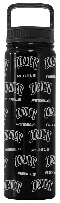 UNLV Rebels Officially Licensed 24 oz Engraved Insulated Tumbler Water Bottle with Screw on Lid Black
