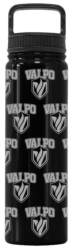Valparaiso University Officially Licensed 24 oz Engraved Insulated Tumbler Water Bottle with Screw on Lid Black