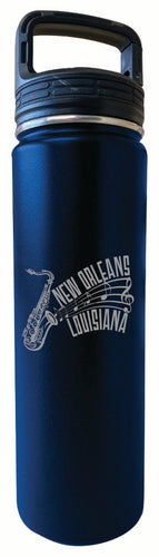 New Orleans Louisiana Souvenir 32 oz Engraved Insulated Stainless Steel Tumbler Water Bottle with Screw on Lid Navy 2-Pack