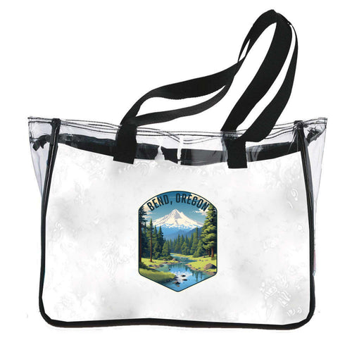 Bend Oregon Design B Souvenir Clear Tote Bag 