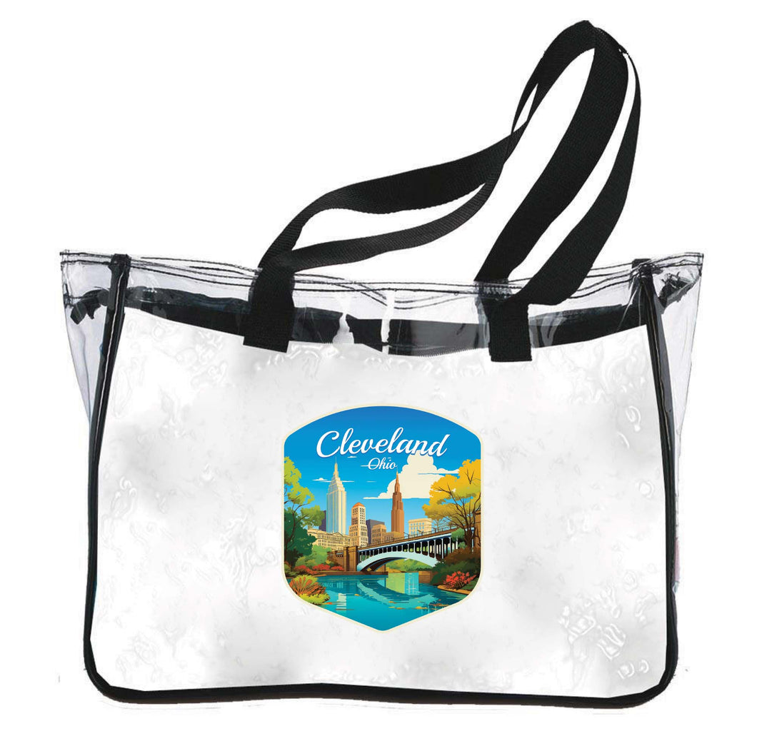 Cleveland Ohio Design B Souvenir Clear Tote Bag 