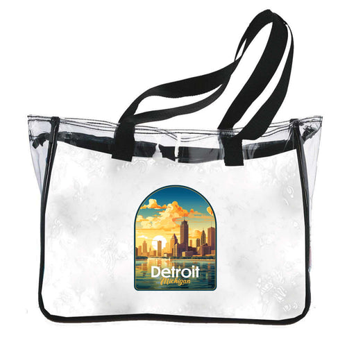 Detroit Michigan Design B Souvenir Clear Tote Bag 