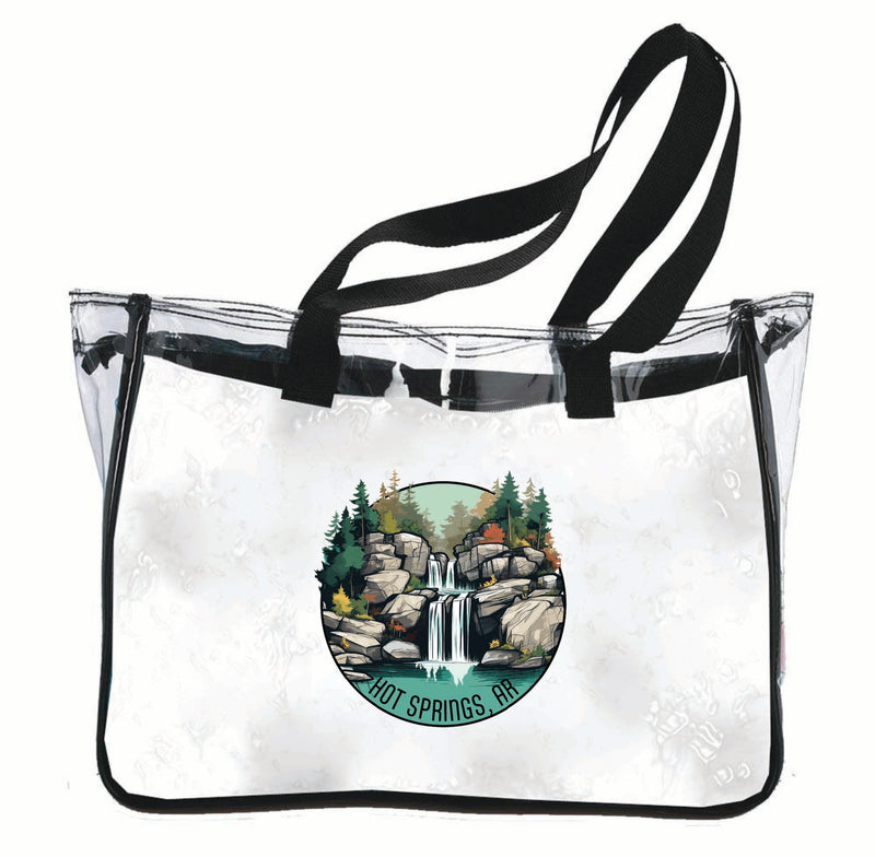 Hot Springs Arkansas Waterfall Illustration Design Souvenir Clear Tote Bag 