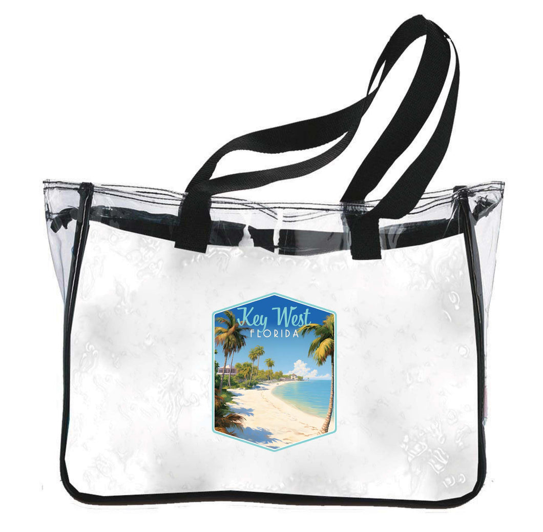 Key West Florida Design B Souvenir Clear Tote Bag 