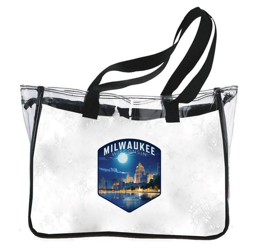Milwaukee Wisconsin Design B Souvenir Clear Tote Bag 