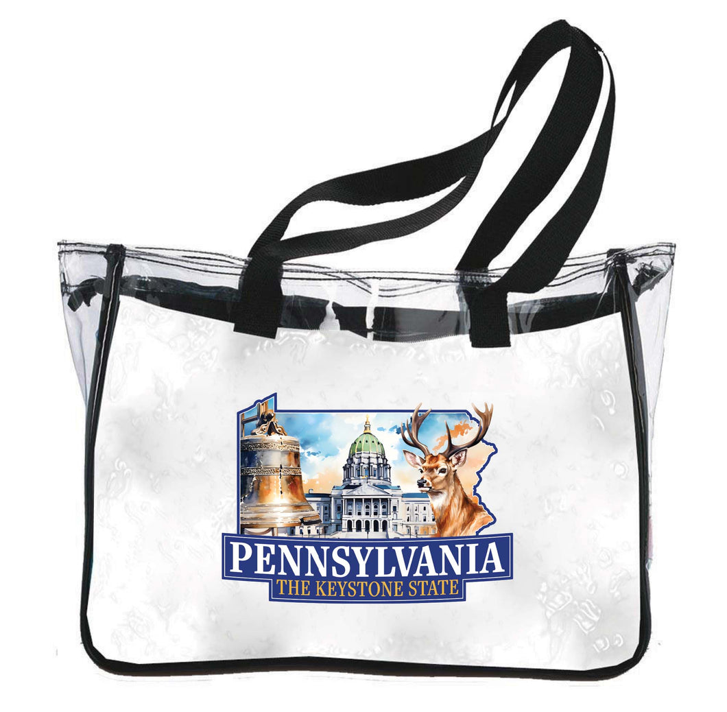 Pennsylvania Design D Souvenir Clear Tote Bag 