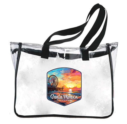 Santa Monica California Design A Souvenir Clear Tote Bag 
