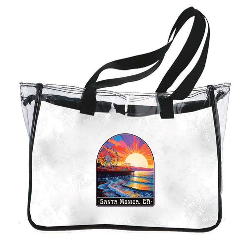Santa Monica California Design B Souvenir Clear Tote Bag 