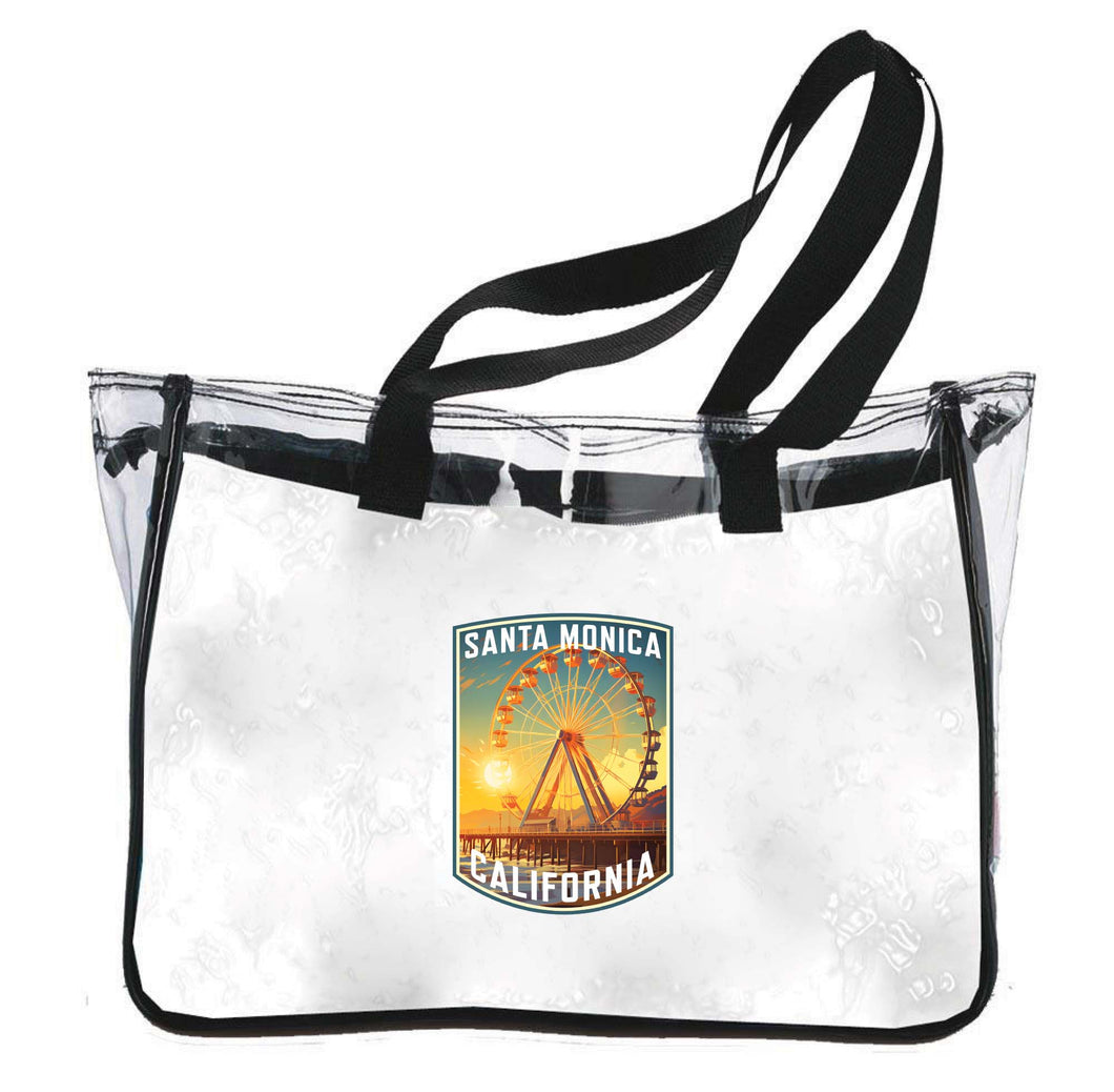 Santa Monica California Design C Souvenir Clear Tote Bag 