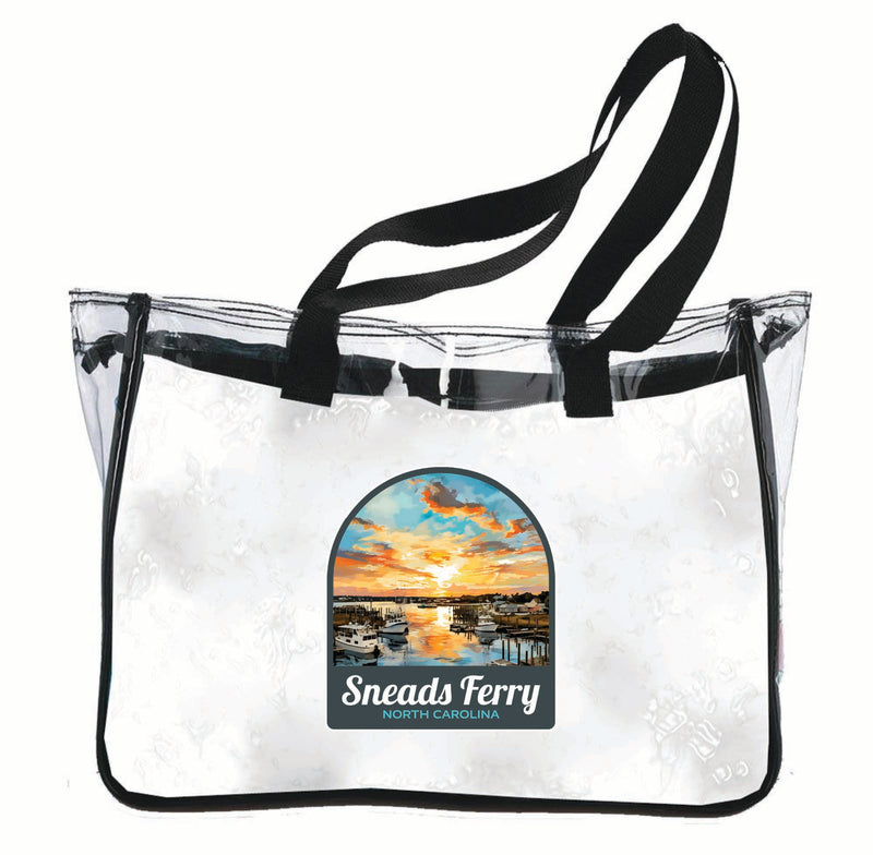 Sneads Ferry North Carolina Sunset over Bay Design Souvenir Clear Tote Bag 