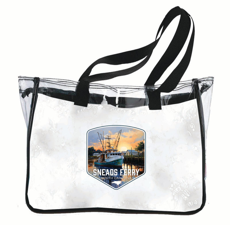 Sneads Ferry North Carolina Shrimp Boat Design Souvenir Clear Tote Bag 