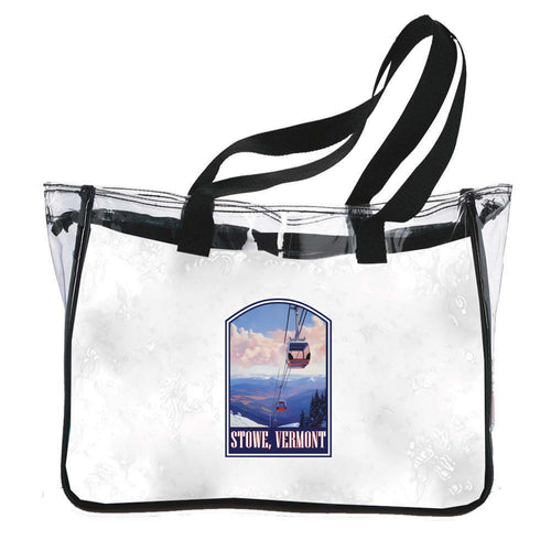 Stowe Mountain Vermont Design B Souvenir Clear Tote Bag 