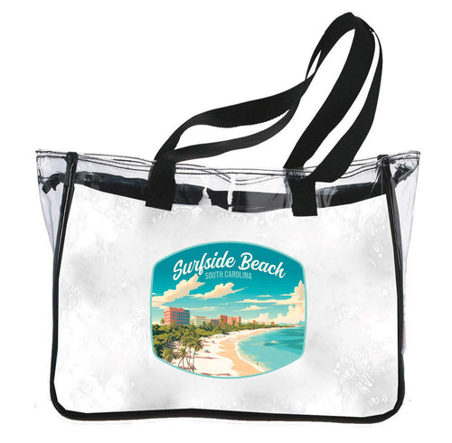 Surfside Beach South Carolina Design B Souvenir Clear Tote Bag 