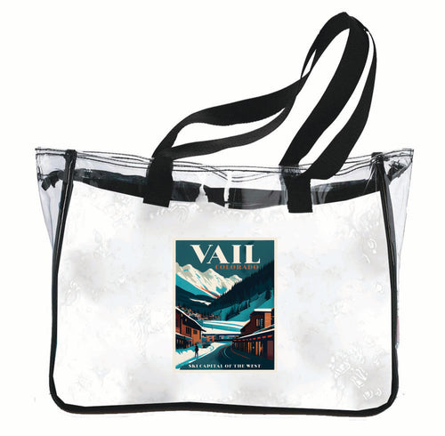 Vail Colorado Design B Souvenir Clear Tote Bag 