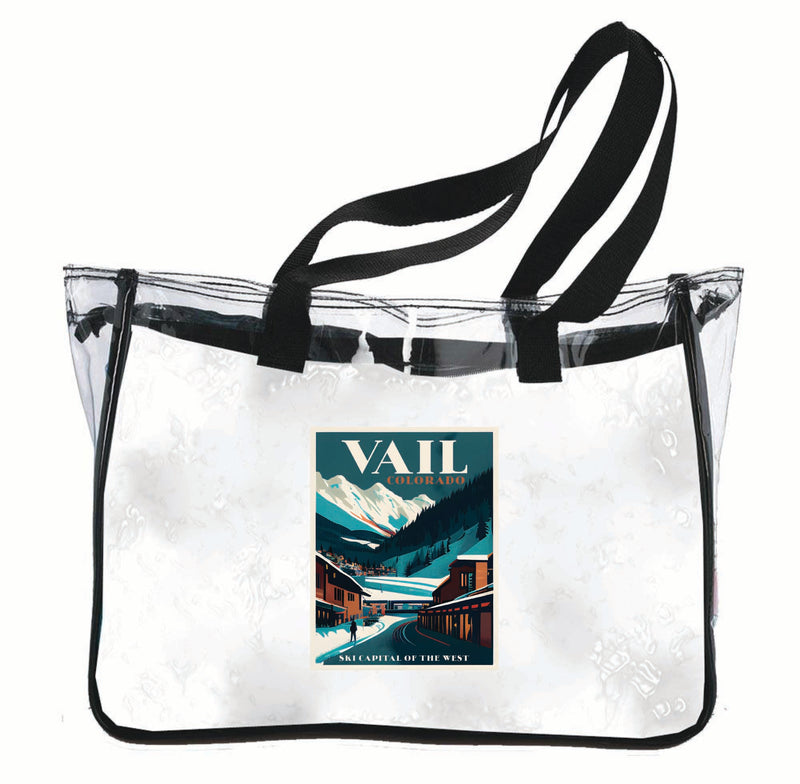 Vail Colorado Design B Souvenir Clear Tote Bag 