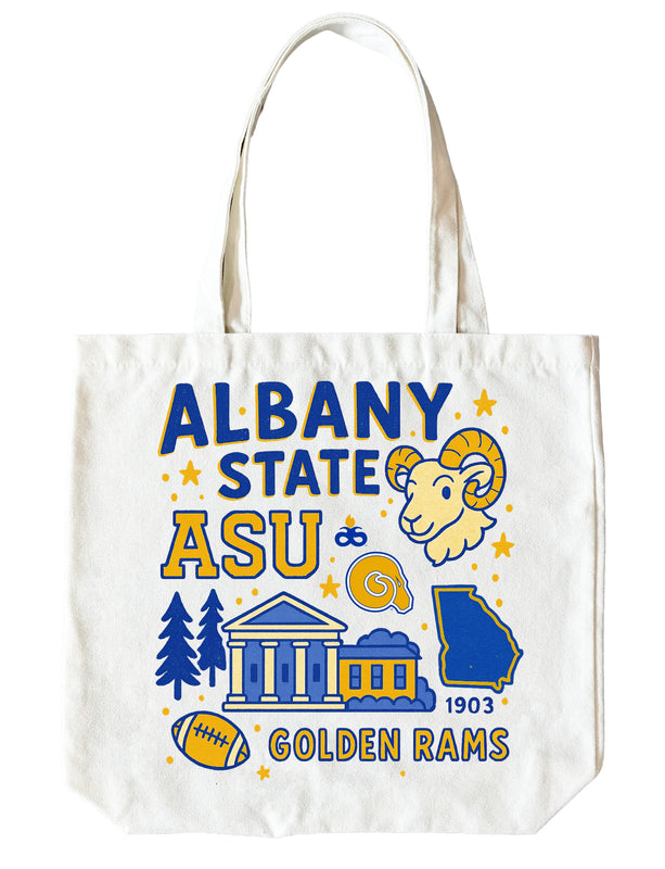 Albany State University 15" x 15" Canvas Tote Bag Officially Licensed 