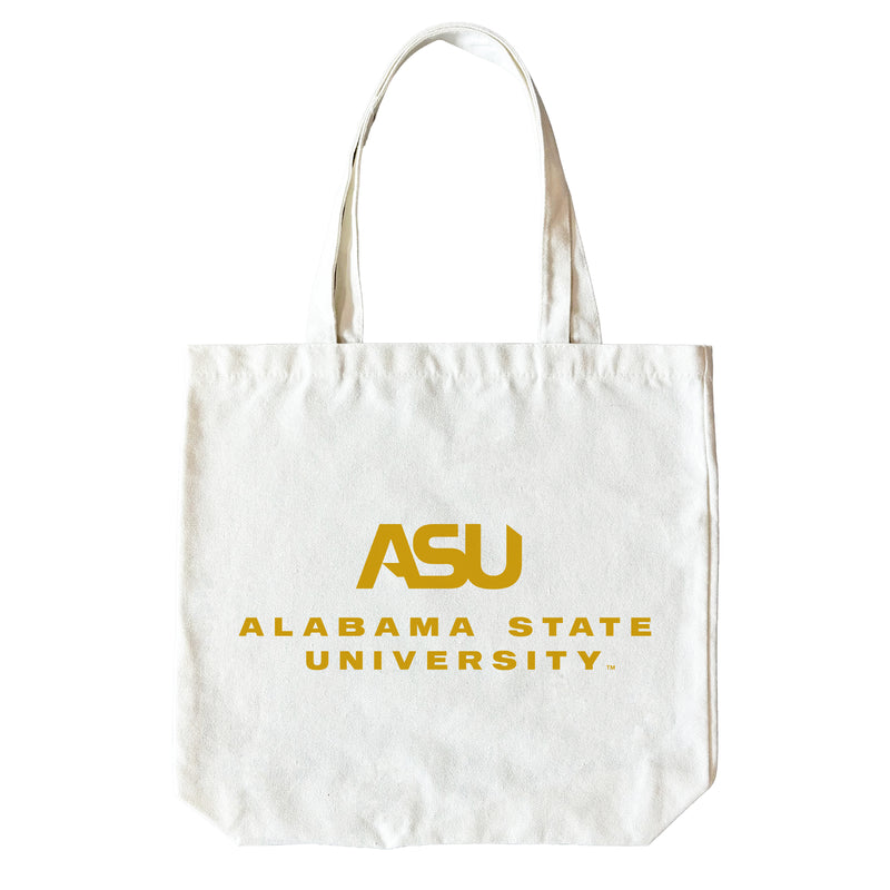 Alabama State University 15" x 15" Canvas Tote Bag Officially Licensed – Logo or Medley Design Logo