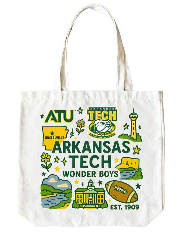 Arkansas Tech University 15" x 15" Canvas Tote Bag Officially Licensed 