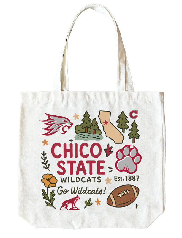 California State University, Chico 15" x 15" Canvas Tote Bag Officially Licensed 