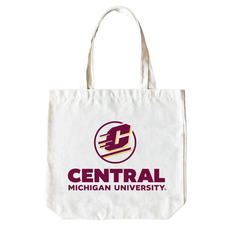 Central Michigan University 15" x 15" Canvas Tote Bag Officially Licensed – Logo or Medley Design Logo