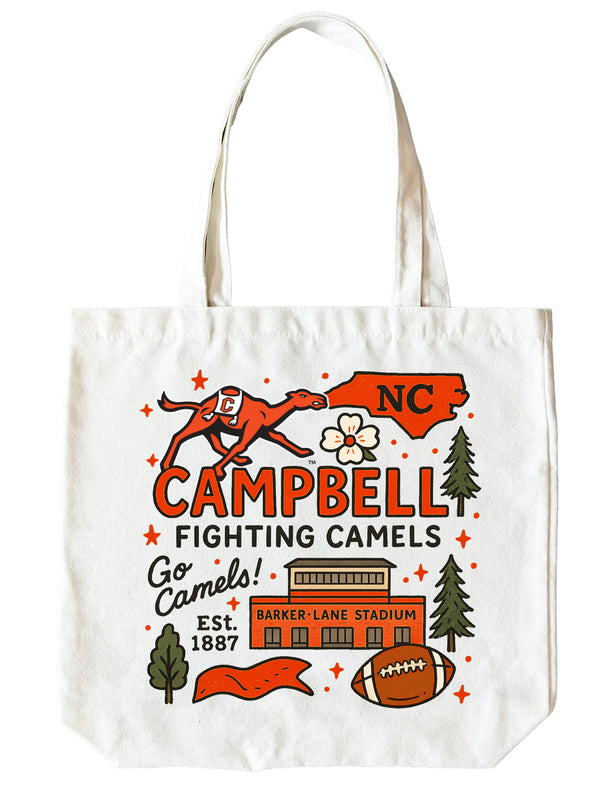 Campbell University Fighting Camels 15" x 15" Canvas Tote Bag Officially Licensed 