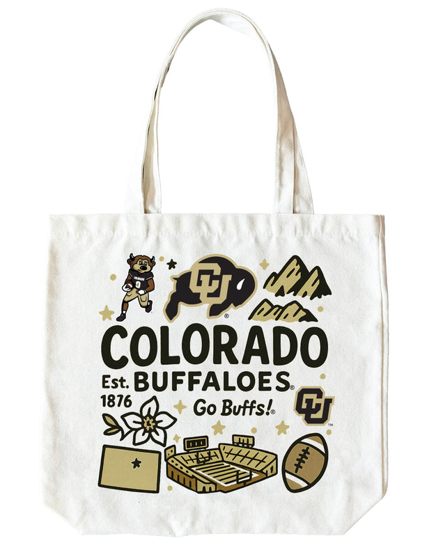 Colorado Buffaloes 15" x 15" Canvas Tote Bag Officially Licensed 