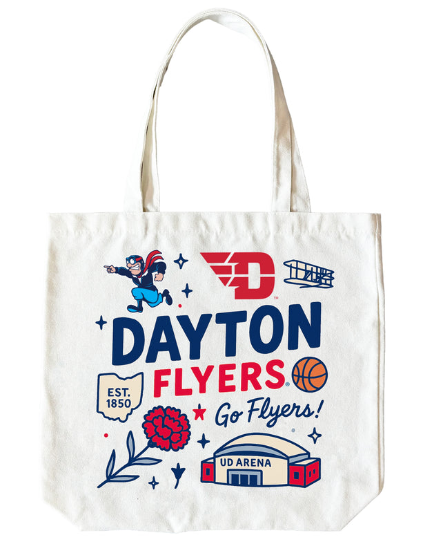 Dayton Flyers 15" x 15" Canvas Tote Bag Officially Licensed 