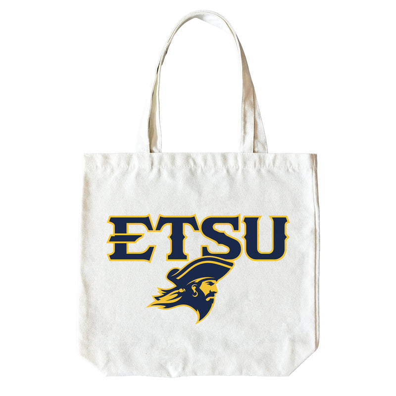 East Tennessee State University 15" x 15" Canvas Tote Bag Officially Licensed – Logo or Medley Design Logo
