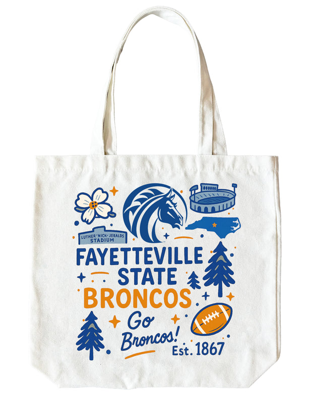 Fayetteville State University 15" x 15" Canvas Tote Bag Officially Licensed 
