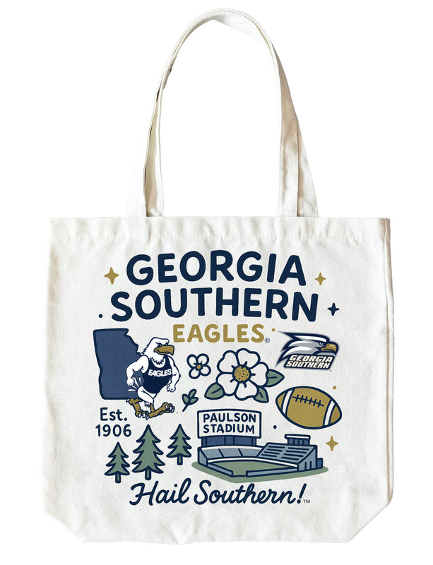 Georgia Southern Eagles 15" x 15" Canvas Tote Bag Officially Licensed 