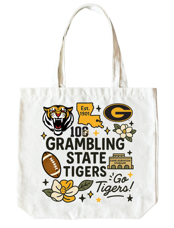 Grambling State Tigers 15" x 15" Canvas Tote Bag Officially Licensed 