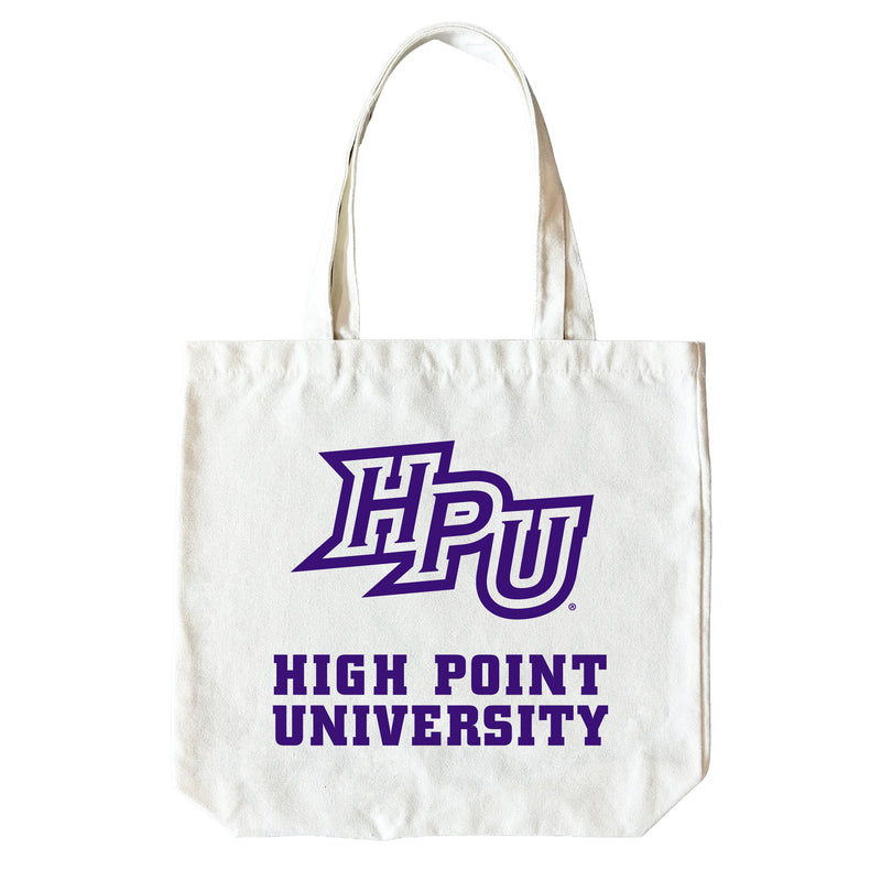 High Point University 15" x 15" Canvas Tote Bag Officially Licensed – Logo or Medley Design Logo