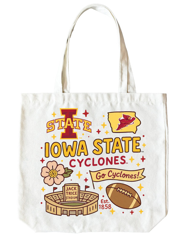Iowa State Cyclones 15" x 15" Canvas Tote Bag Officially Licensed 