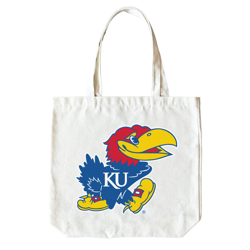 Kansas Jayhawks 15" x 15" Canvas Tote Bag Officially Licensed – Logo or Medley Design Logo