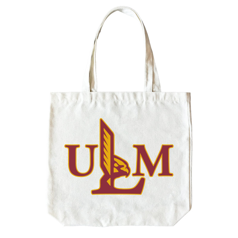University of Louisiana Monroe 15" x 15" Canvas Tote Bag Officially Licensed – Logo or Medley Design Logo