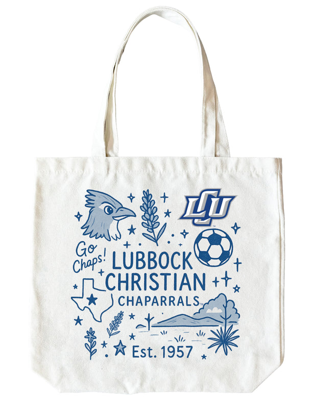 Lubbock Christian University Chaparral 15" x 15" Canvas Tote Bag Officially Licensed 