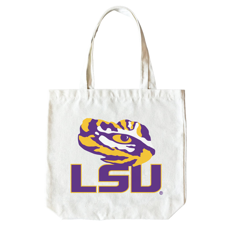 LSU Tigers 15" x 15" Canvas Tote Bag Officially Licensed – Logo or Medley Design Logo