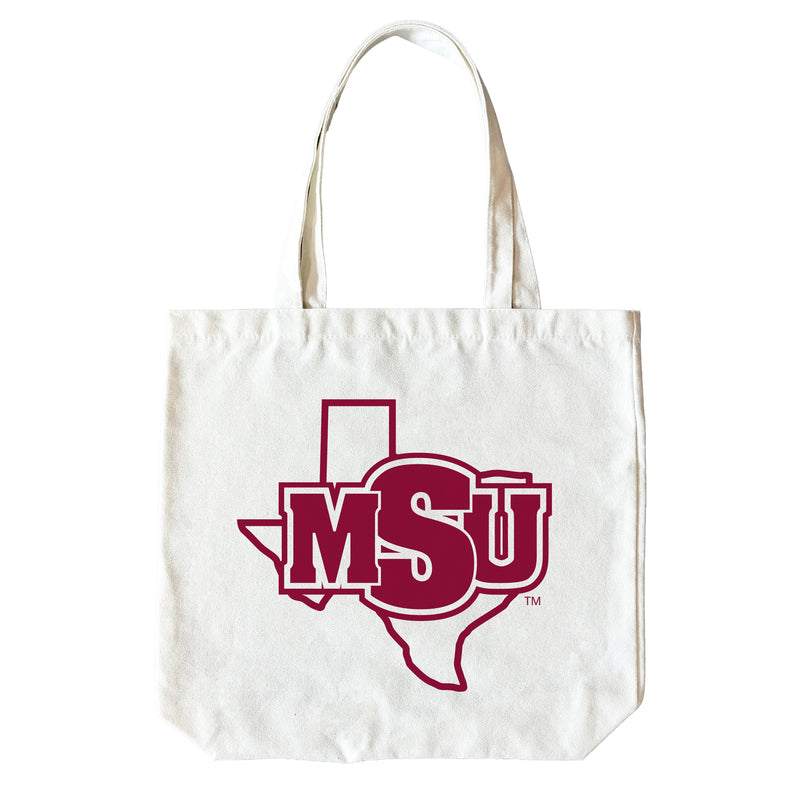 Midwestern State University Mustangs 15" x 15" Canvas Tote Bag Officially Licensed – Logo or Medley Design Logo