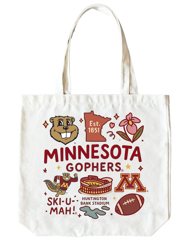 Minnesota Gophers 15" x 15" Canvas Tote Bag Officially Licensed 