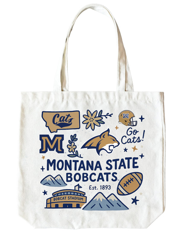Montana State Bobcats 15" x 15" Canvas Tote Bag Officially Licensed 