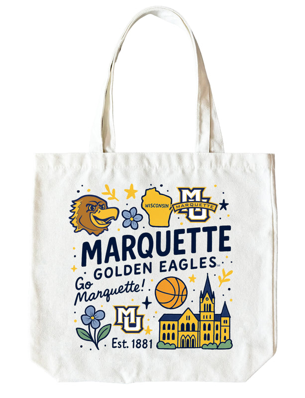 Marquette Golden Eagles 15" x 15" Canvas Tote Bag Officially Licensed 