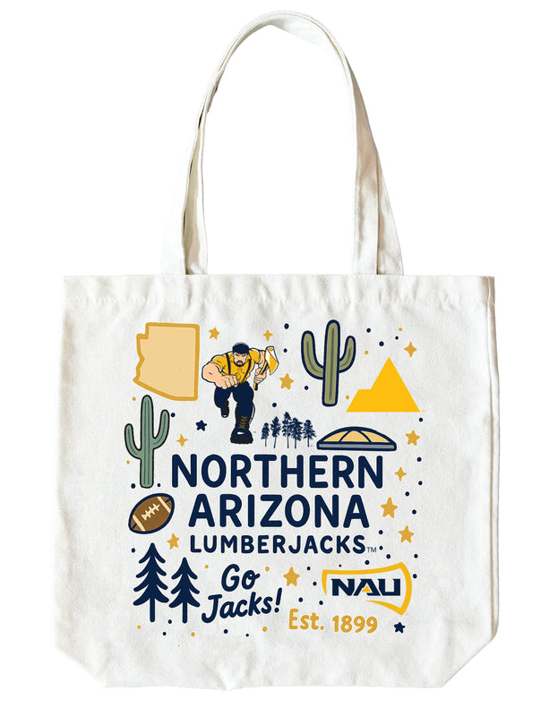 Northern Arizona University 15" x 15" Canvas Tote Bag Officially Licensed 